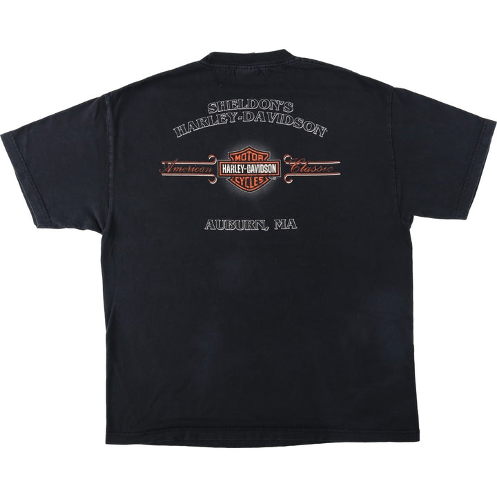 Harley-Davidson Motorcycle Bike T-shirt Made in USA Men's XL cotton black type Vintage Second Hand