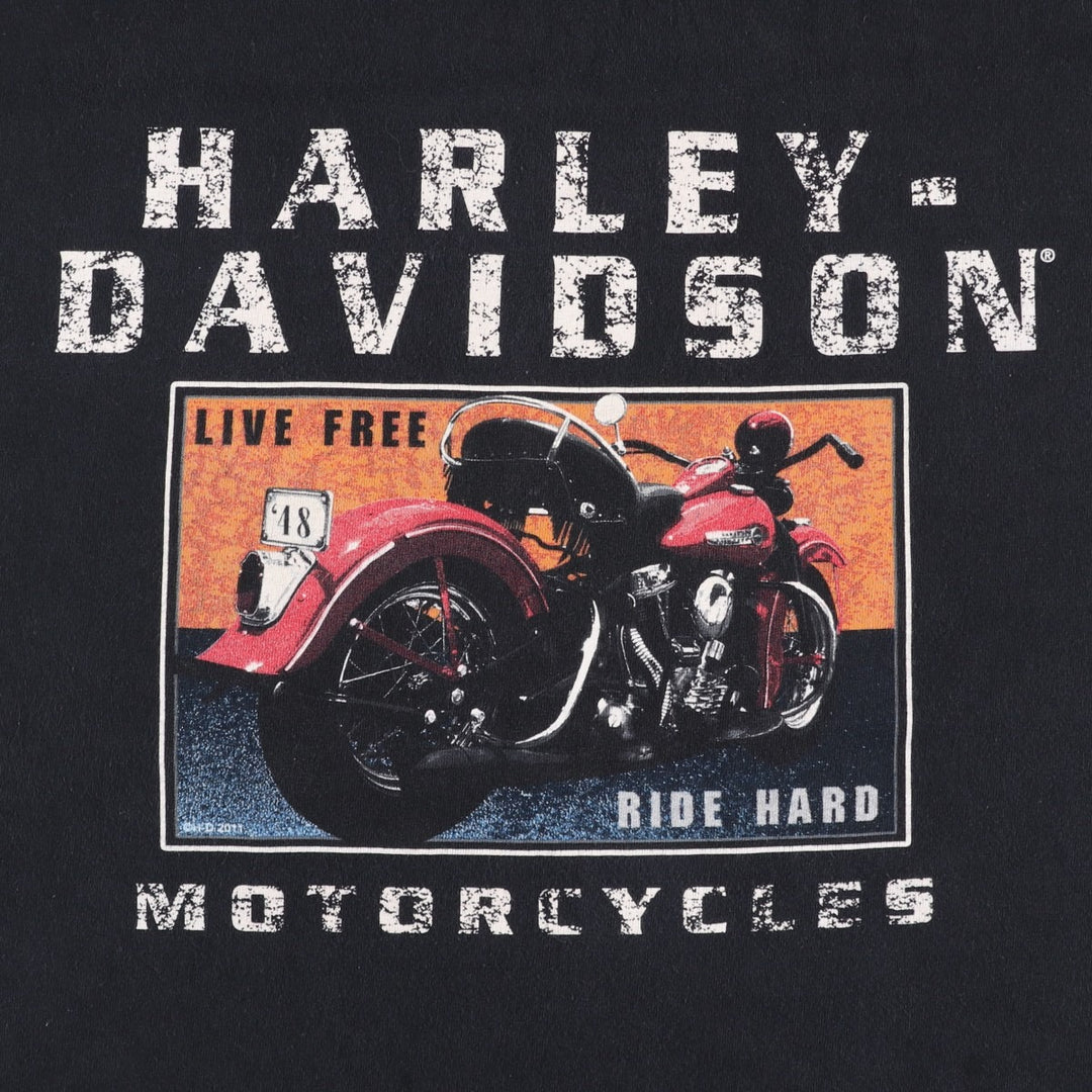 Harley-Davidson Motorcycle Bike T-shirt Made in USA Men's XL cotton black type Vintage Second Hand
