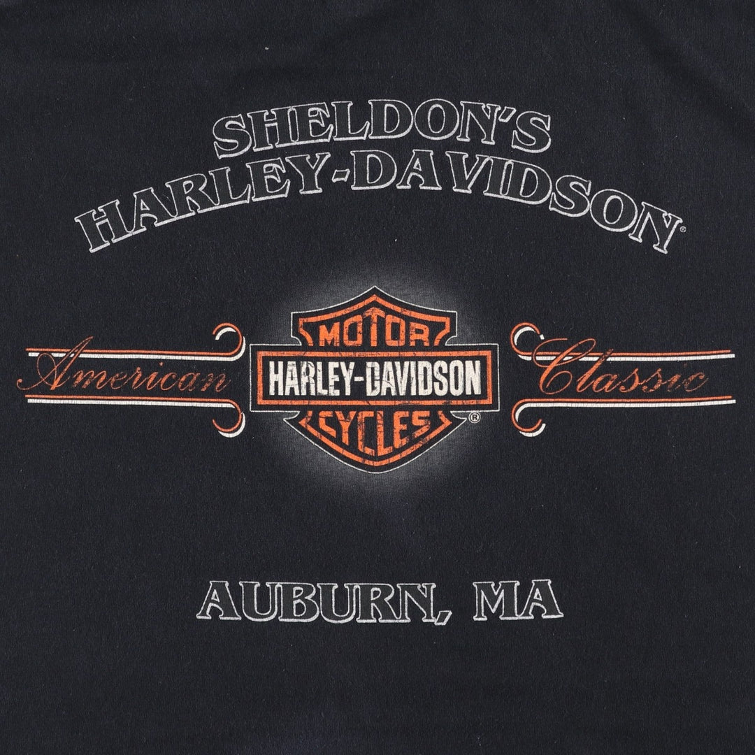 Harley-Davidson Motorcycle Bike T-shirt Made in USA Men's XL cotton black type Vintage Second Hand