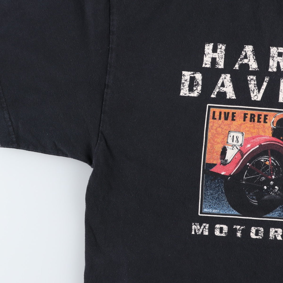 Harley-Davidson Motorcycle Bike T-shirt Made in USA Men's XL cotton black type Vintage Second Hand