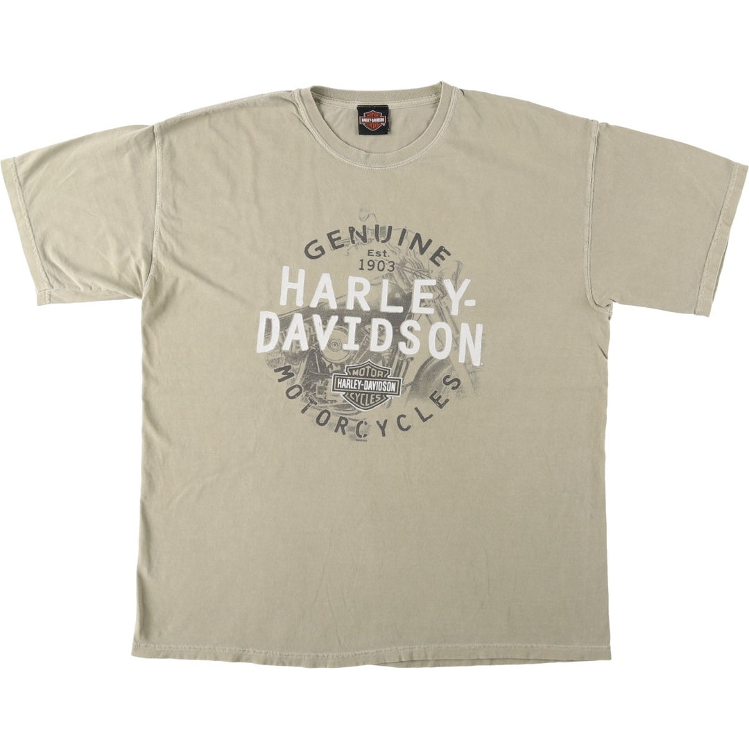 Harley-Davidson Motorcycle Bike T-shirt, Men's XL size unclear Khaki type sage green Vintage Second Hand