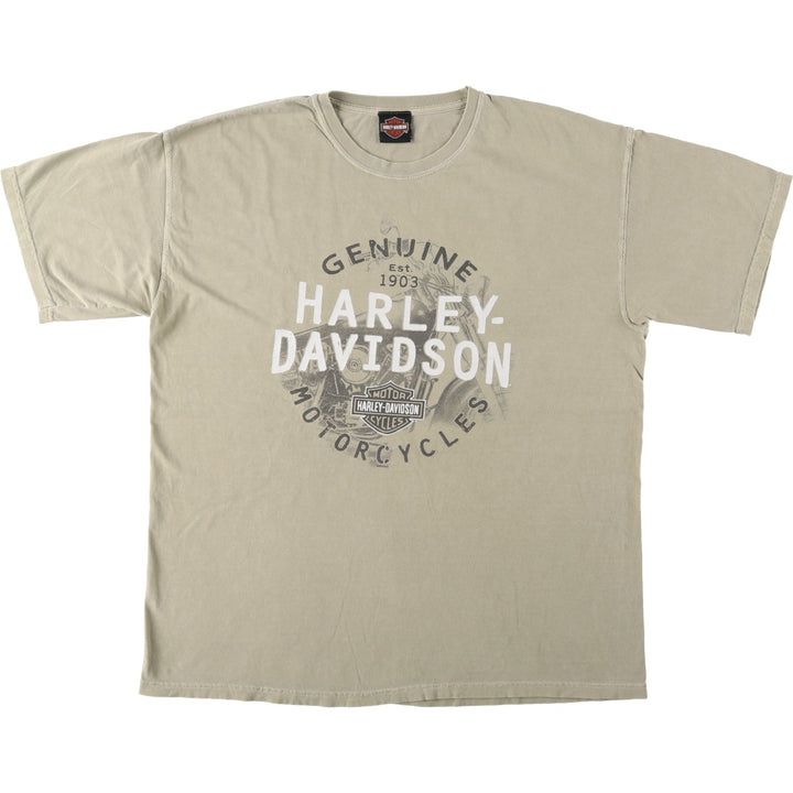Harley-Davidson Motorcycle Bike T-shirt, Men's XL size unclear Khaki type sage green Vintage Second Hand