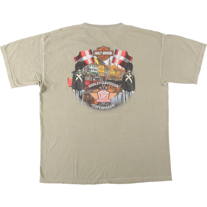 Harley-Davidson Motorcycle Bike T-shirt, Men's XL size unclear Khaki type sage green Vintage Second Hand