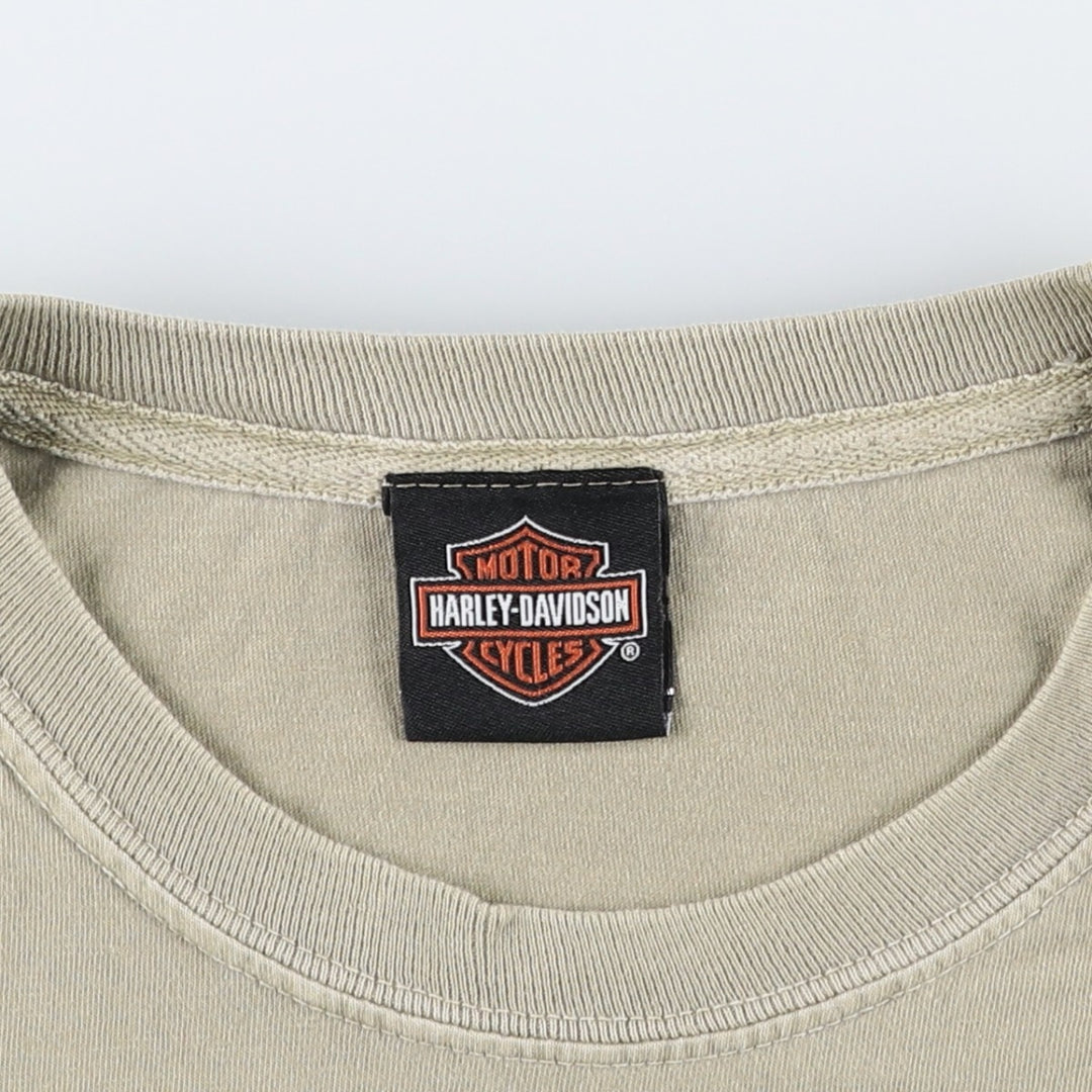 Harley-Davidson Motorcycle Bike T-shirt, Men's XL size unclear Khaki type sage green Vintage Second Hand