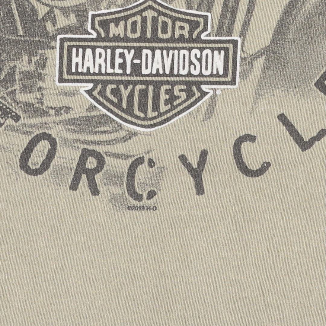 Harley-Davidson Motorcycle Bike T-shirt, Men's XL size unclear Khaki type sage green Vintage Second Hand