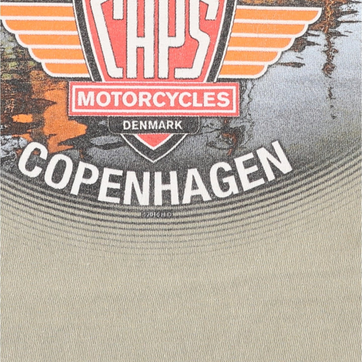 Harley-Davidson Motorcycle Bike T-shirt, Men's XL size unclear Khaki type sage green Vintage Second Hand