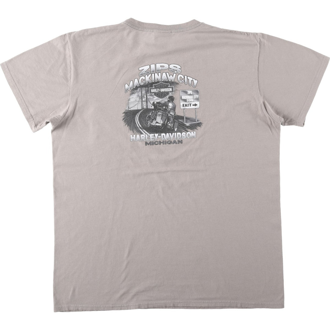 Harley-Davidson Motorcycle Bike T-shirt, Men's Size L cotton gray type Vintage Second Hand