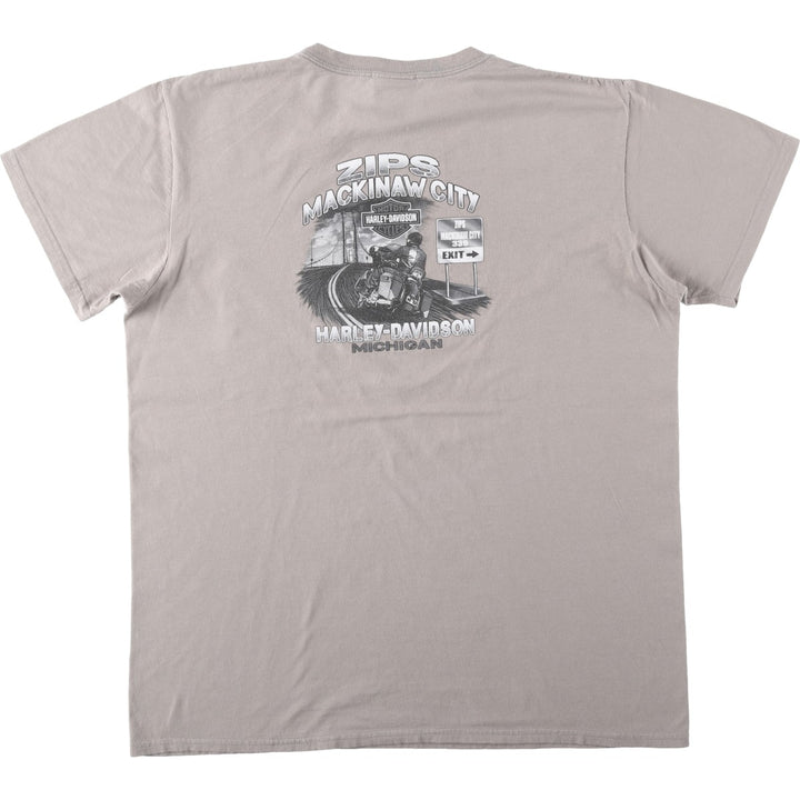 Harley-Davidson Motorcycle Bike T-shirt, Men's Size L cotton gray type Vintage Second Hand