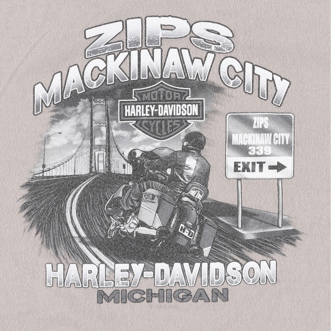 Harley-Davidson Motorcycle Bike T-shirt, Men's Size L cotton gray type Vintage Second Hand