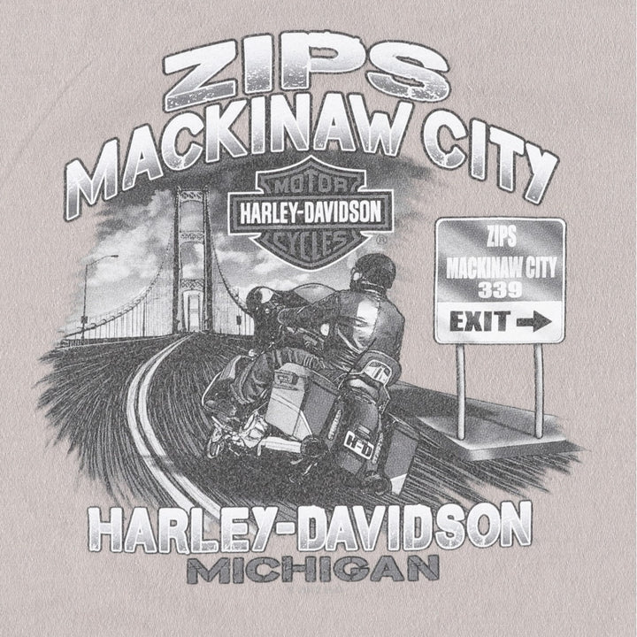 Harley-Davidson Motorcycle Bike T-shirt, Men's Size L cotton gray type Vintage Second Hand