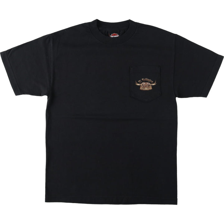 Harley-Davidson Eagle Pattern Motorcycle Bike T-shirt Men's L size cotton black type Vintage Second Hand