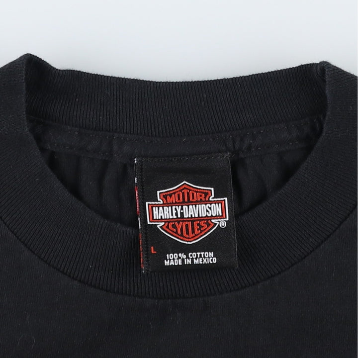 Harley-Davidson Eagle Pattern Motorcycle Bike T-shirt Men's L size cotton black type Vintage Second Hand