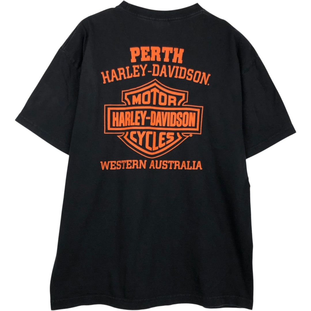 Harley-Davidson Motorcycle Bike T-shirt, Men's XL size cotton black type Vintage Second Hand