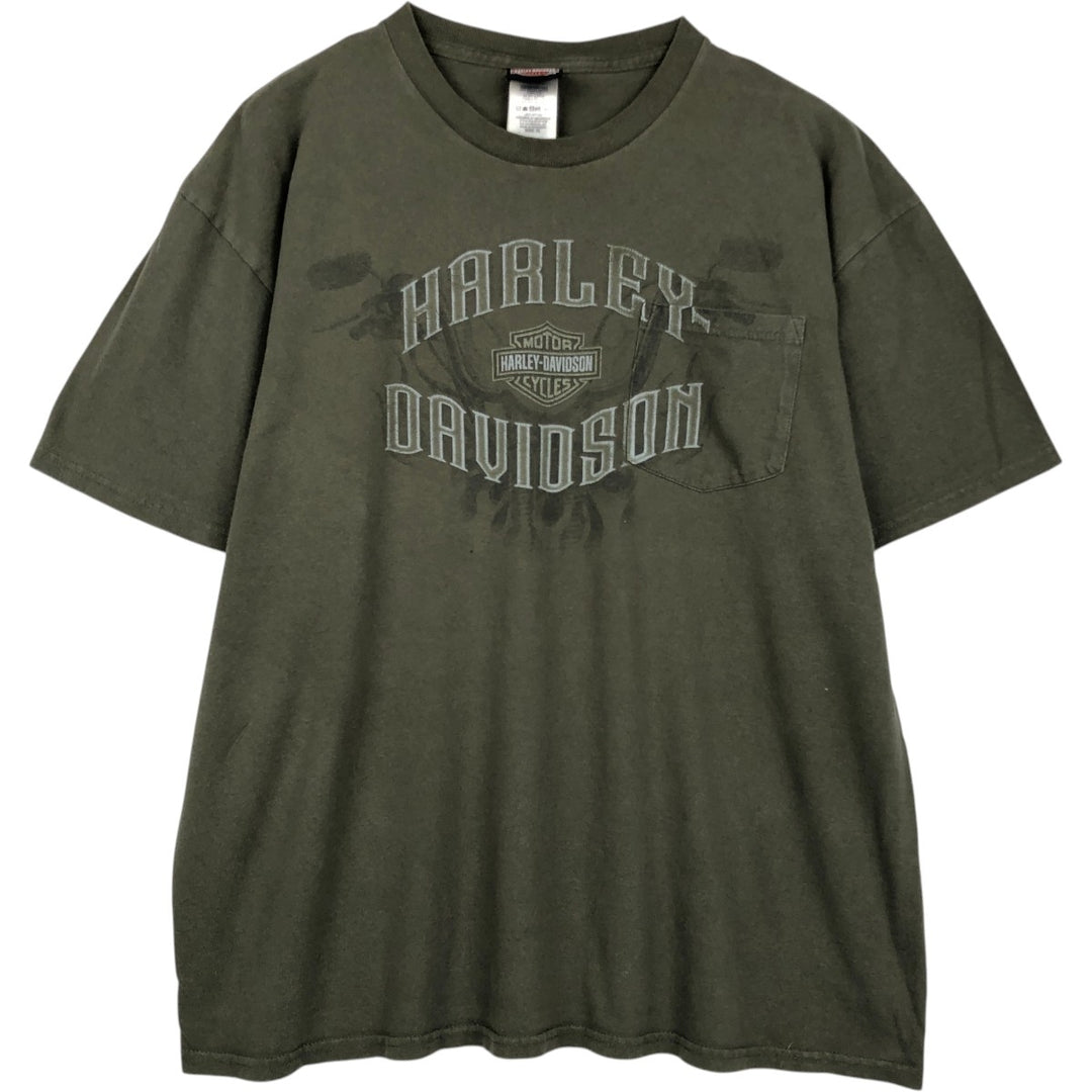 Harley-Davidson Motorcycle Bike T-shirt, Men's XL size cotton Khaki type Vintage Second Hand