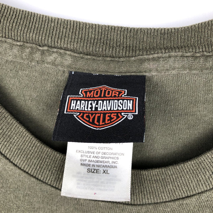 Harley-Davidson Motorcycle Bike T-shirt, Men's XL size cotton Khaki type Vintage Second Hand
