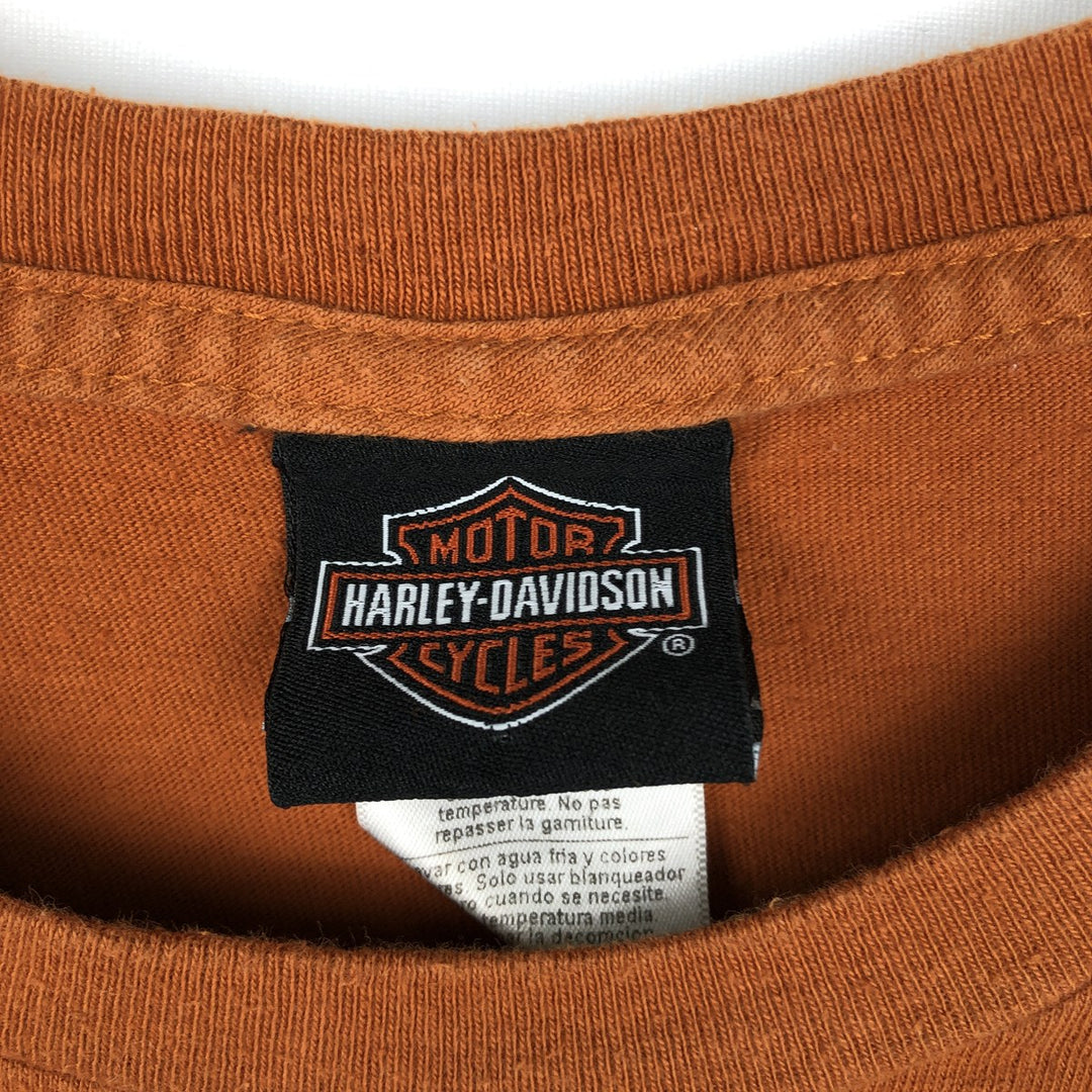 Harley-Davidson Cut-Off Motorcycle Bike T-Shirt, Made in USA, Men's Size XL (approx.) cotton brown type Vintage Second Hand