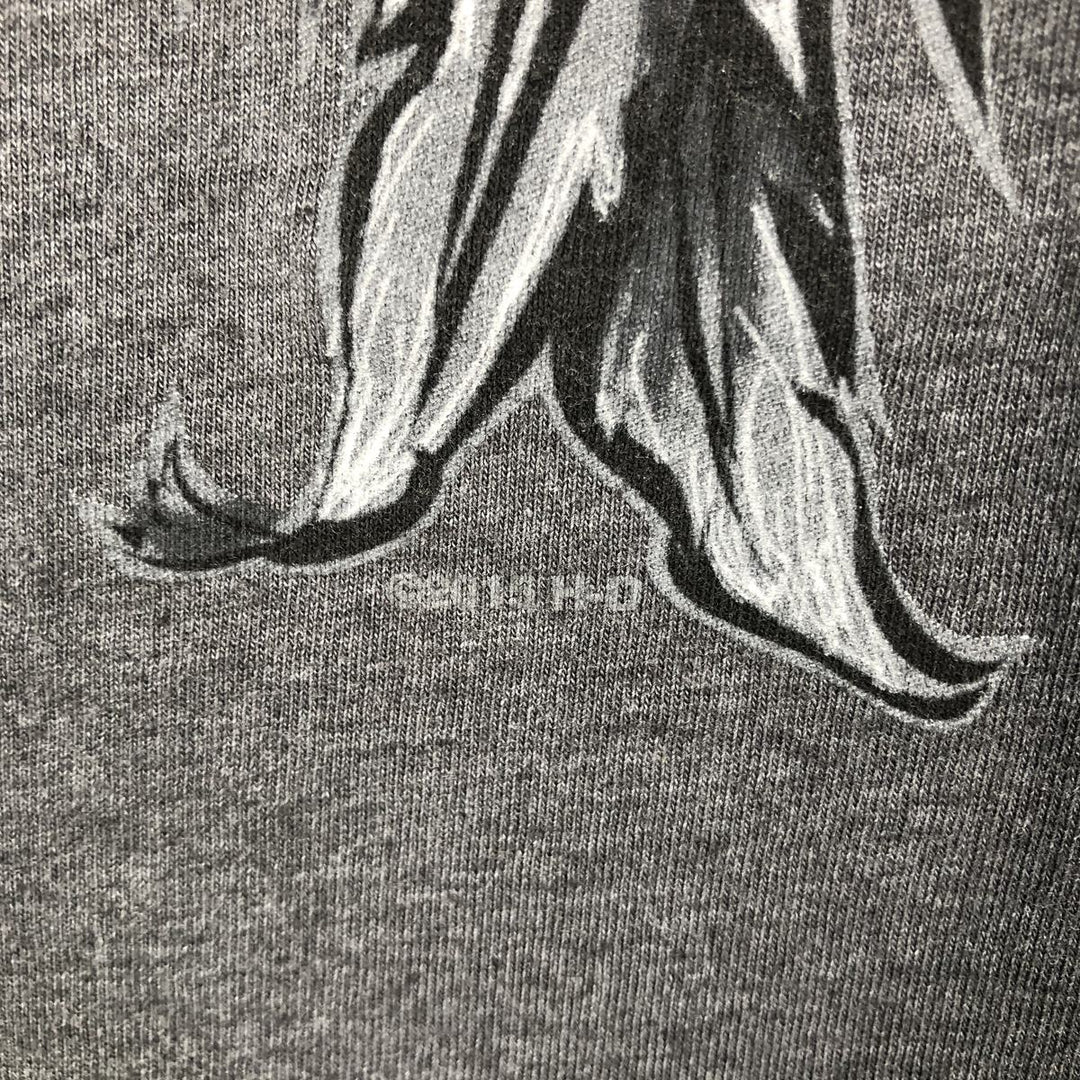 Harley-Davidson Skull Pattern Skull Wing Motorcycle T-Shirt, Men's XXL (approx.) cotton Charcoal Vintage Second Hand