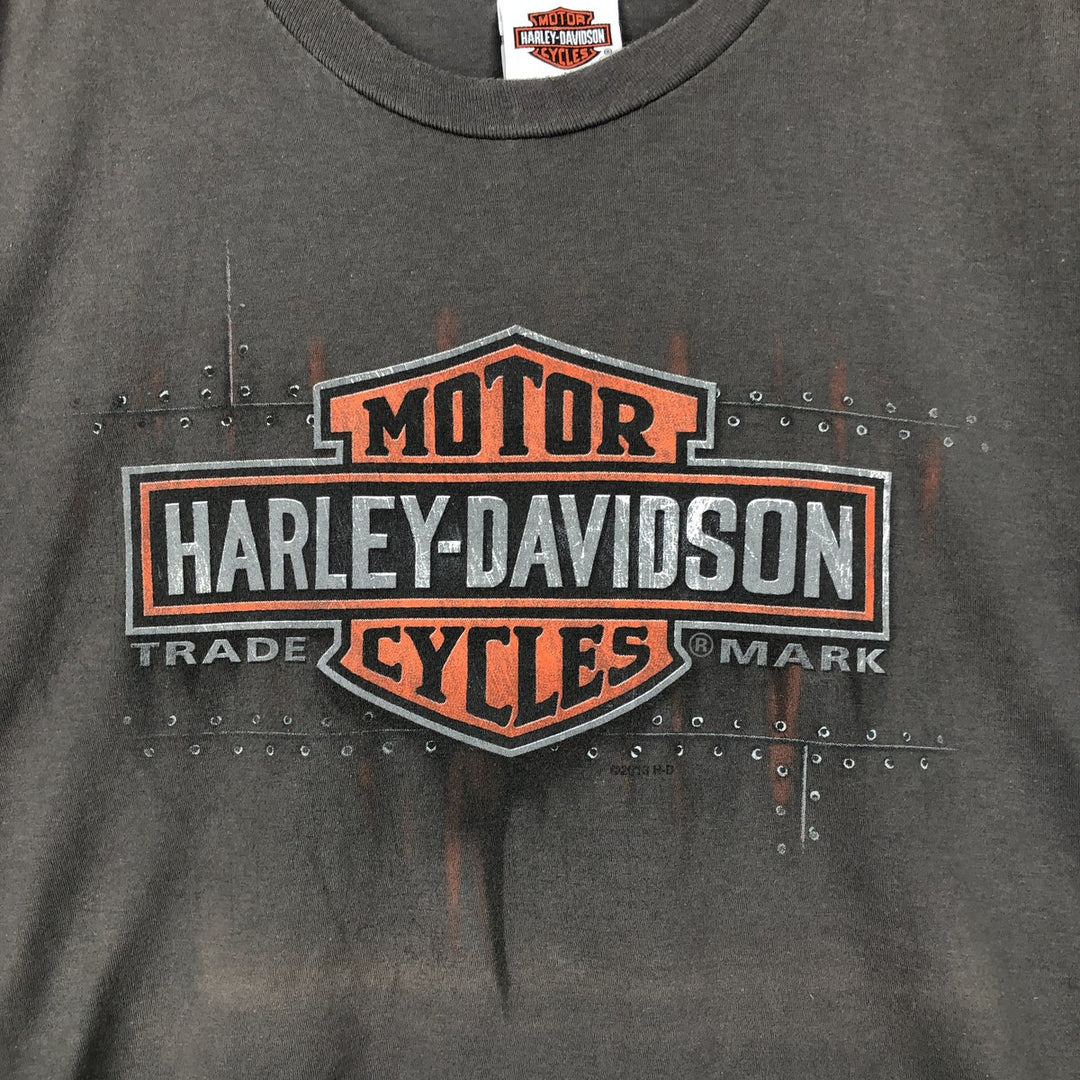 Harley-Davidson Motorcycle Bike T-shirt, Men's Size L cotton Charcoal Vintage Second Hand