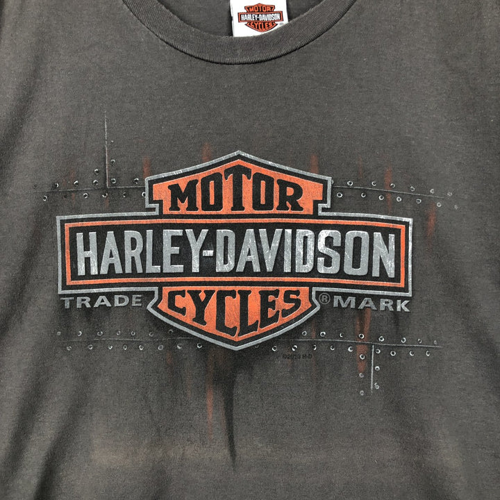 Harley-Davidson Motorcycle Bike T-shirt, Men's Size L cotton Charcoal Vintage Second Hand
