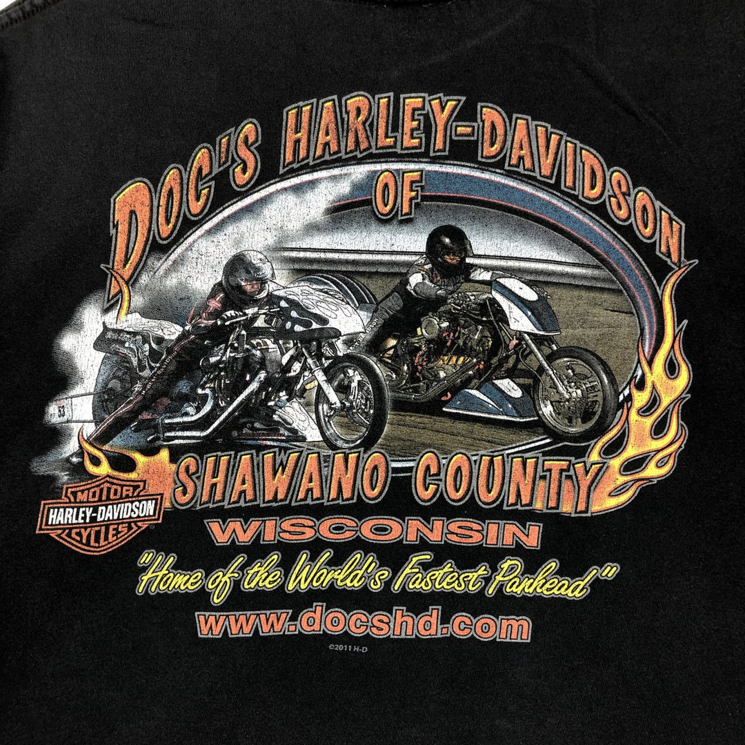 Harley-Davidson Motorcycle Bike T-shirt, Men's XXL cotton black type Vintage Second Hand