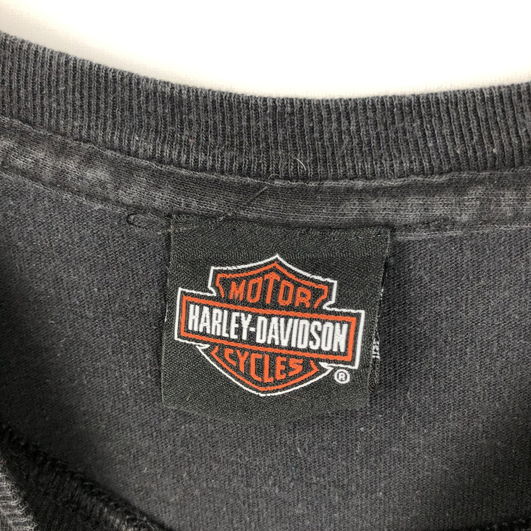 Harley-Davidson Skull Pattern Motorcycle Bike T-shirt Men's L size cotton black type Vintage Second Hand