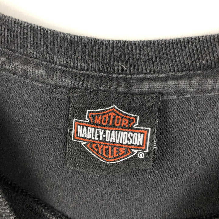 Harley-Davidson Skull Pattern Motorcycle Bike T-shirt Men's L size cotton black type Vintage Second Hand