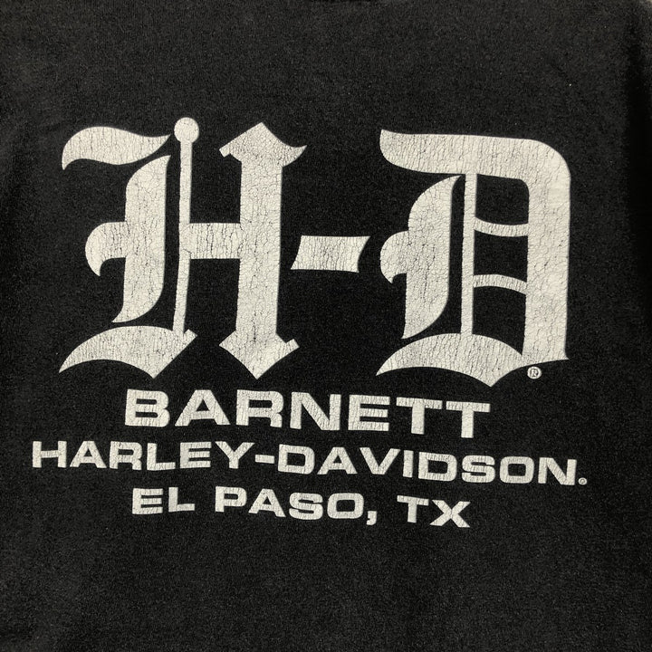 Harley-Davidson Skull Pattern Motorcycle Bike T-shirt Men's L size cotton black type Vintage Second Hand