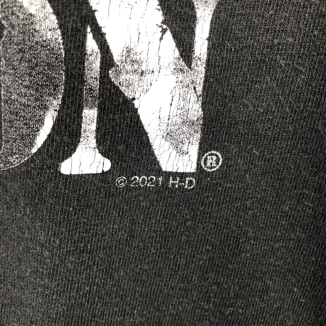 Harley-Davidson Skull Pattern Motorcycle Bike T-shirt Men's L size cotton black type Vintage Second Hand