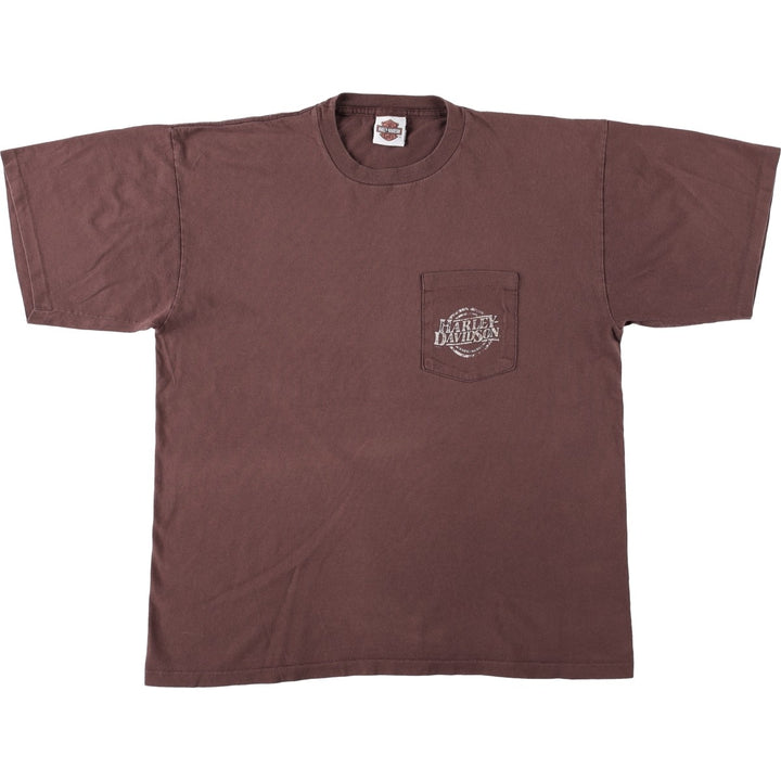 00'S Harley-Davidson Motorcycle Bike T-shirt Men's XL size unclear burgundy type Vintage Second Hand