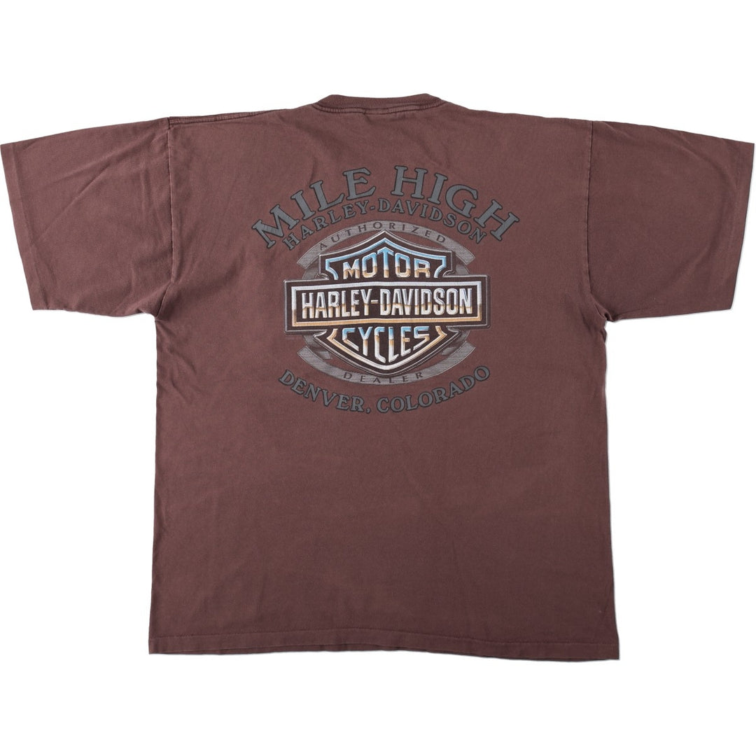 00'S Harley-Davidson Motorcycle Bike T-shirt Men's XL size unclear burgundy type Vintage Second Hand
