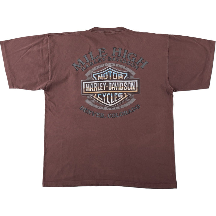 00'S Harley-Davidson Motorcycle Bike T-shirt Men's XL size unclear burgundy type Vintage Second Hand