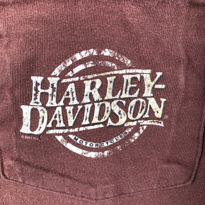 00'S Harley-Davidson Motorcycle Bike T-shirt Men's XL size unclear burgundy type Vintage Second Hand