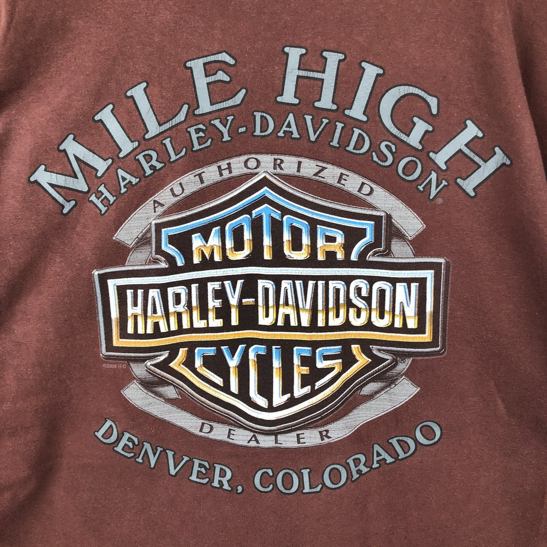 00'S Harley-Davidson Motorcycle Bike T-shirt Men's XL size unclear burgundy type Vintage Second Hand