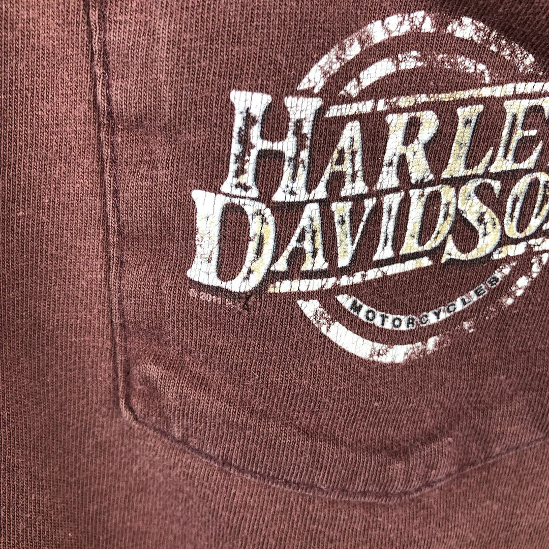 00'S Harley-Davidson Motorcycle Bike T-shirt Men's XL size unclear burgundy type Vintage Second Hand