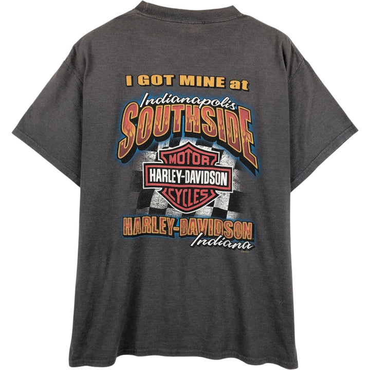 Harley-Davidson Motorcycle Bike T-shirt, Men's Size L cotton Charcoal Vintage Second Hand