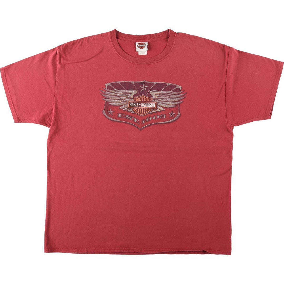 Harley-Davidson Fire Pattern Motorcycle Bike T-Shirt Men's XXL cotton red type Vintage Second Hand