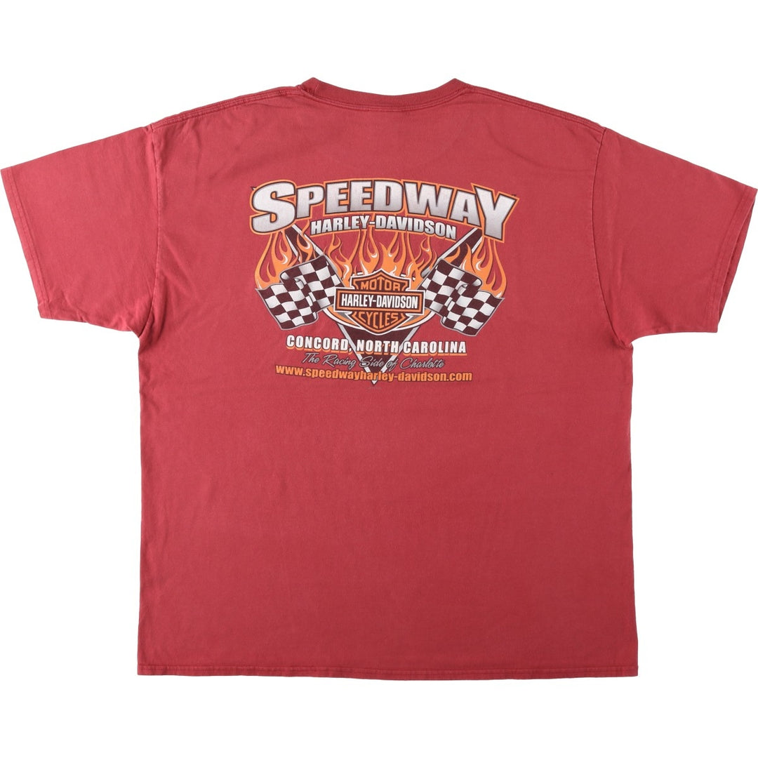 Harley-Davidson Fire Pattern Motorcycle Bike T-Shirt Men's XXL cotton red type Vintage Second Hand