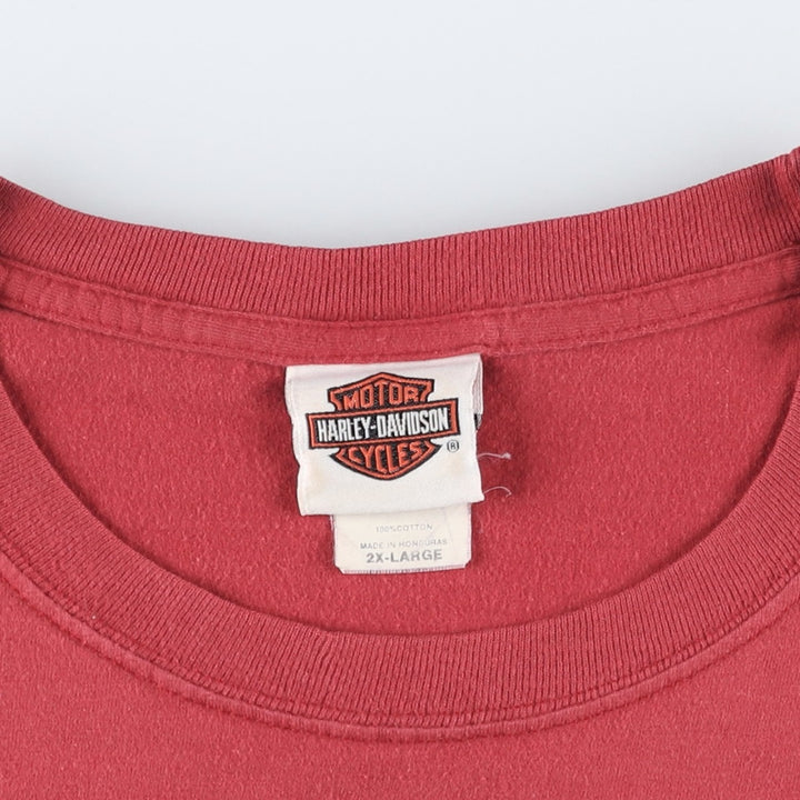 Harley-Davidson Fire Pattern Motorcycle Bike T-Shirt Men's XXL cotton red type Vintage Second Hand