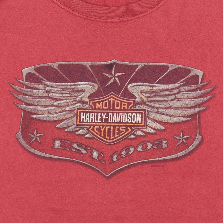 Harley-Davidson Fire Pattern Motorcycle Bike T-Shirt Men's XXL cotton red type Vintage Second Hand