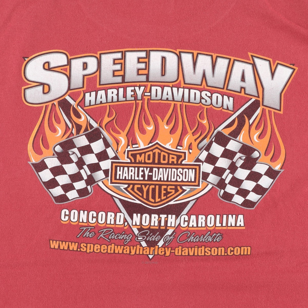 Harley-Davidson Fire Pattern Motorcycle Bike T-Shirt Men's XXL cotton red type Vintage Second Hand