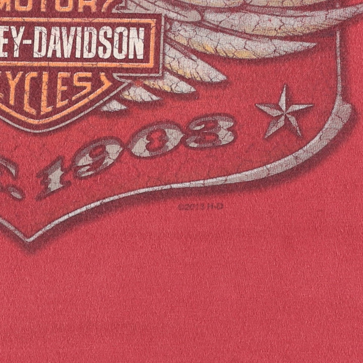 Harley-Davidson Fire Pattern Motorcycle Bike T-Shirt Men's XXL cotton red type Vintage Second Hand
