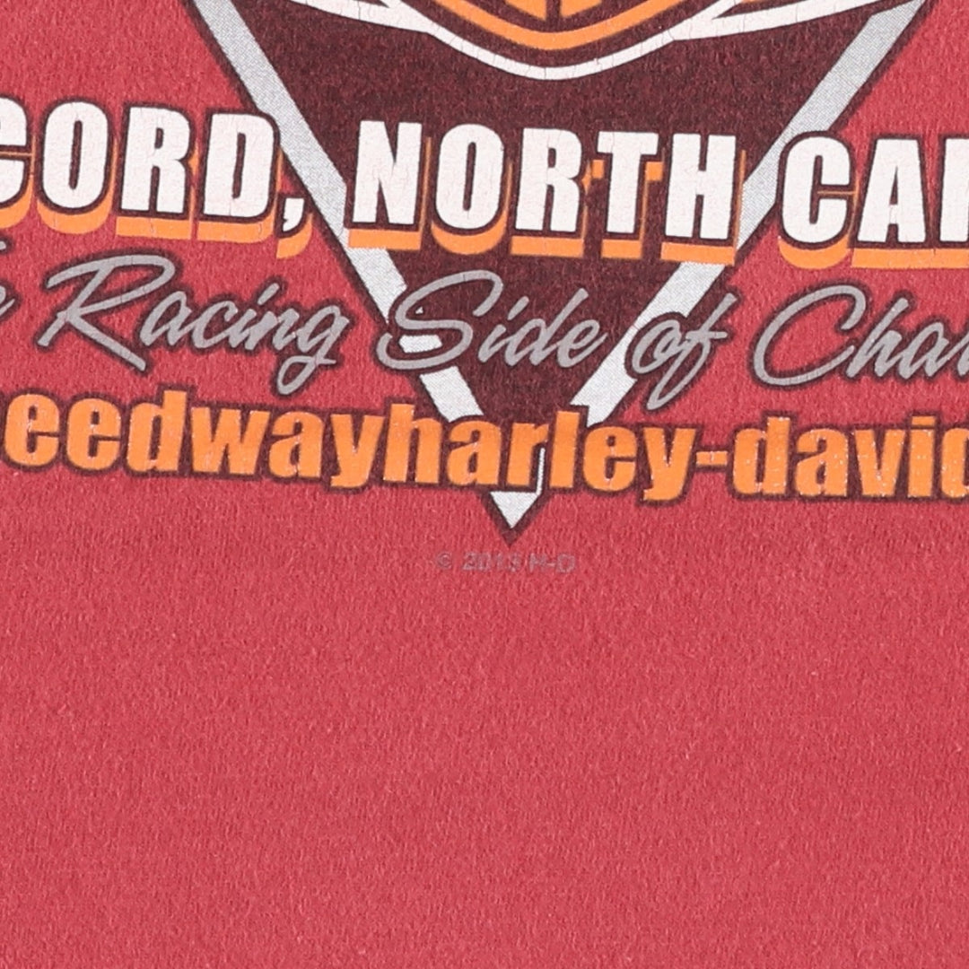 Harley-Davidson Fire Pattern Motorcycle Bike T-Shirt Men's XXL cotton red type Vintage Second Hand