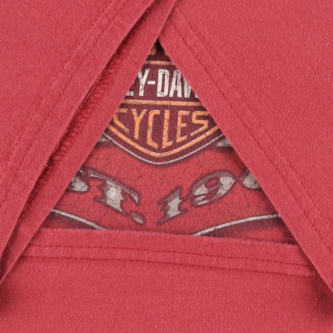 Harley-Davidson Fire Pattern Motorcycle Bike T-Shirt Men's XXL cotton red type Vintage Second Hand