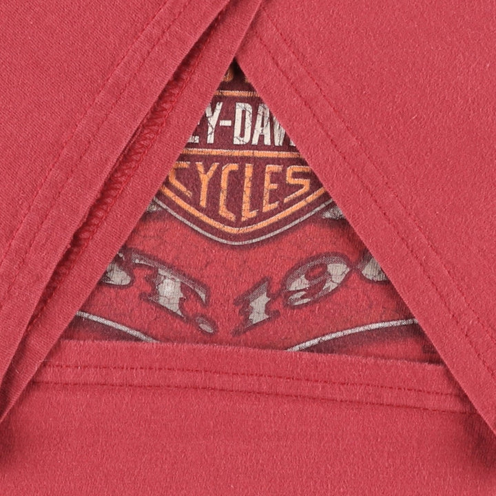 Harley-Davidson Fire Pattern Motorcycle Bike T-Shirt Men's XXL cotton red type Vintage Second Hand