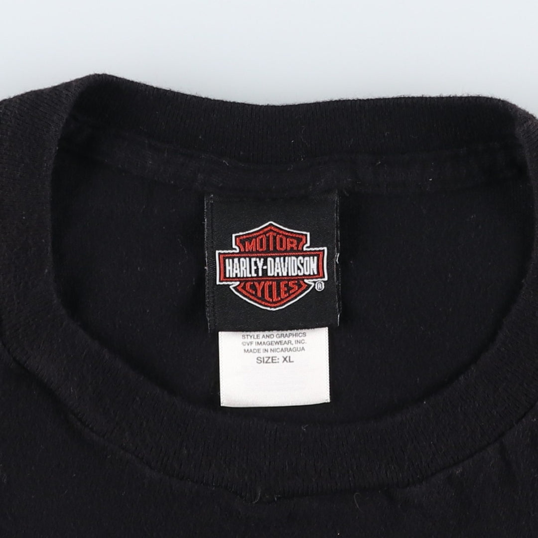 Harley-Davidson Stars and Stripes Motorcycle T-Shirt, Men's Size XL cotton black type Vintage Second Hand