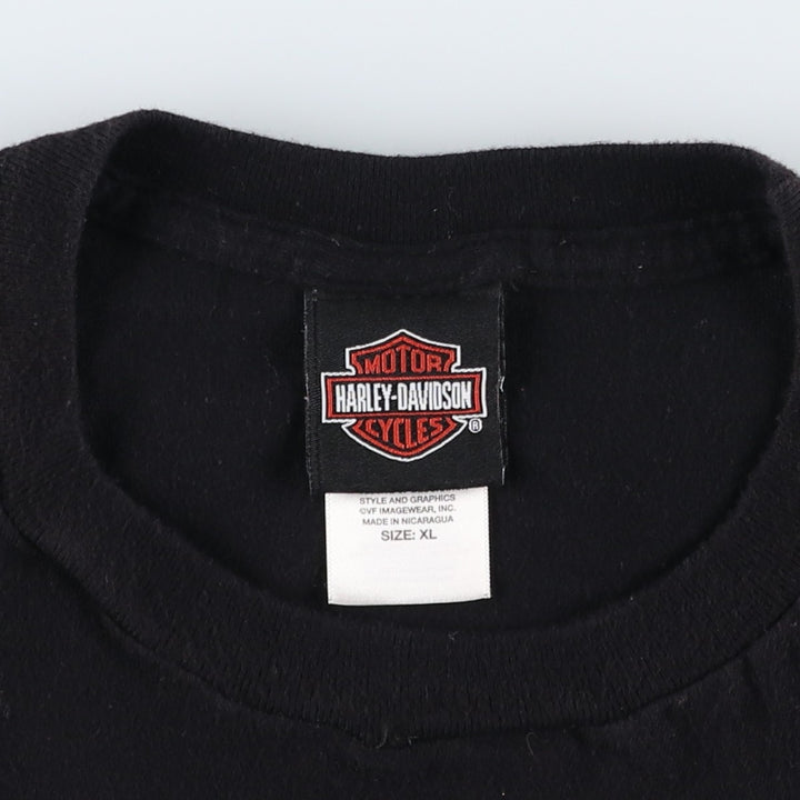 Harley-Davidson Stars and Stripes Motorcycle T-Shirt, Men's Size XL cotton black type Vintage Second Hand