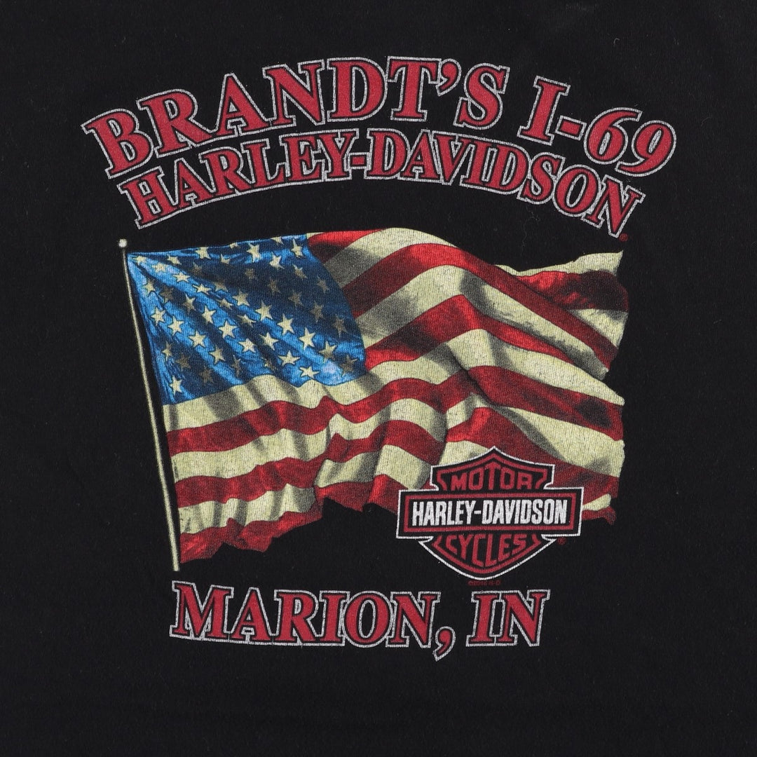 Harley-Davidson Stars and Stripes Motorcycle T-Shirt, Men's Size XL cotton black type Vintage Second Hand