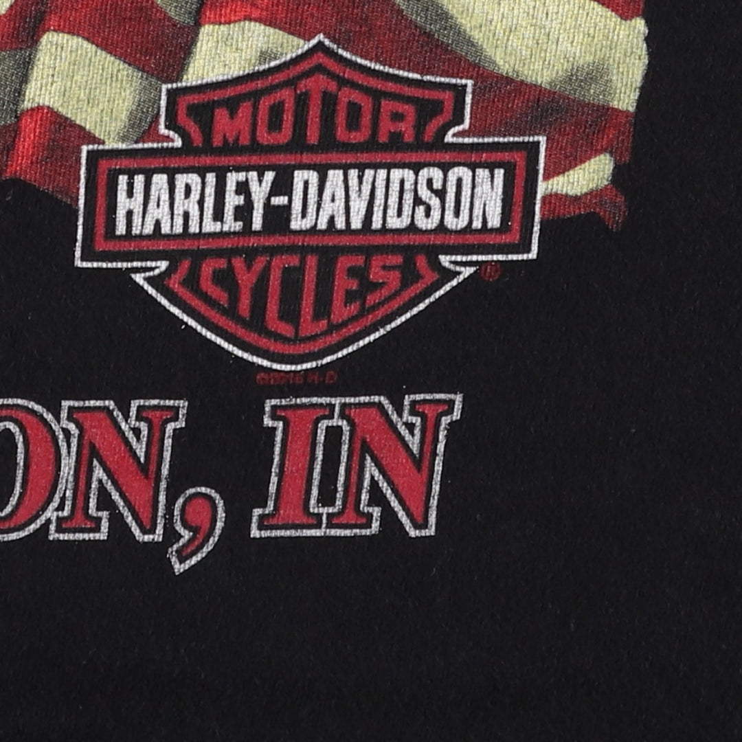 Harley-Davidson Stars and Stripes Motorcycle T-Shirt, Men's Size XL cotton black type Vintage Second Hand