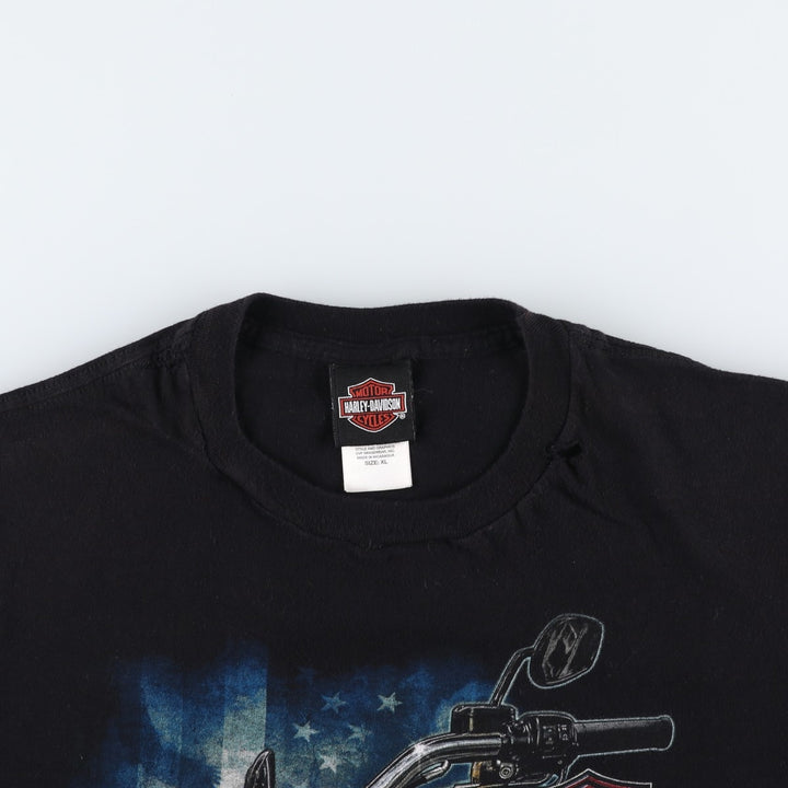 Harley-Davidson Stars and Stripes Motorcycle T-Shirt, Men's Size XL cotton black type Vintage Second Hand