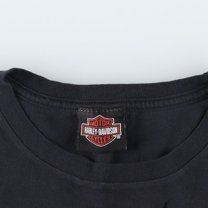 Harley-Davidson Skull Pattern Motorcycle Bike T-shirt Men's M size unclear black type Vintage Second Hand